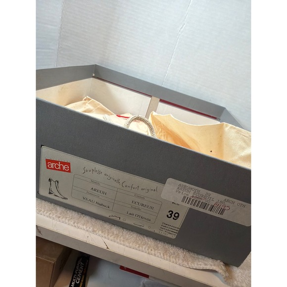 RARE Arche AREUH Nubuck Leather Ankle Boots Burnt Orange Zip‎ Closure Size 39 - Picture 12 of 13